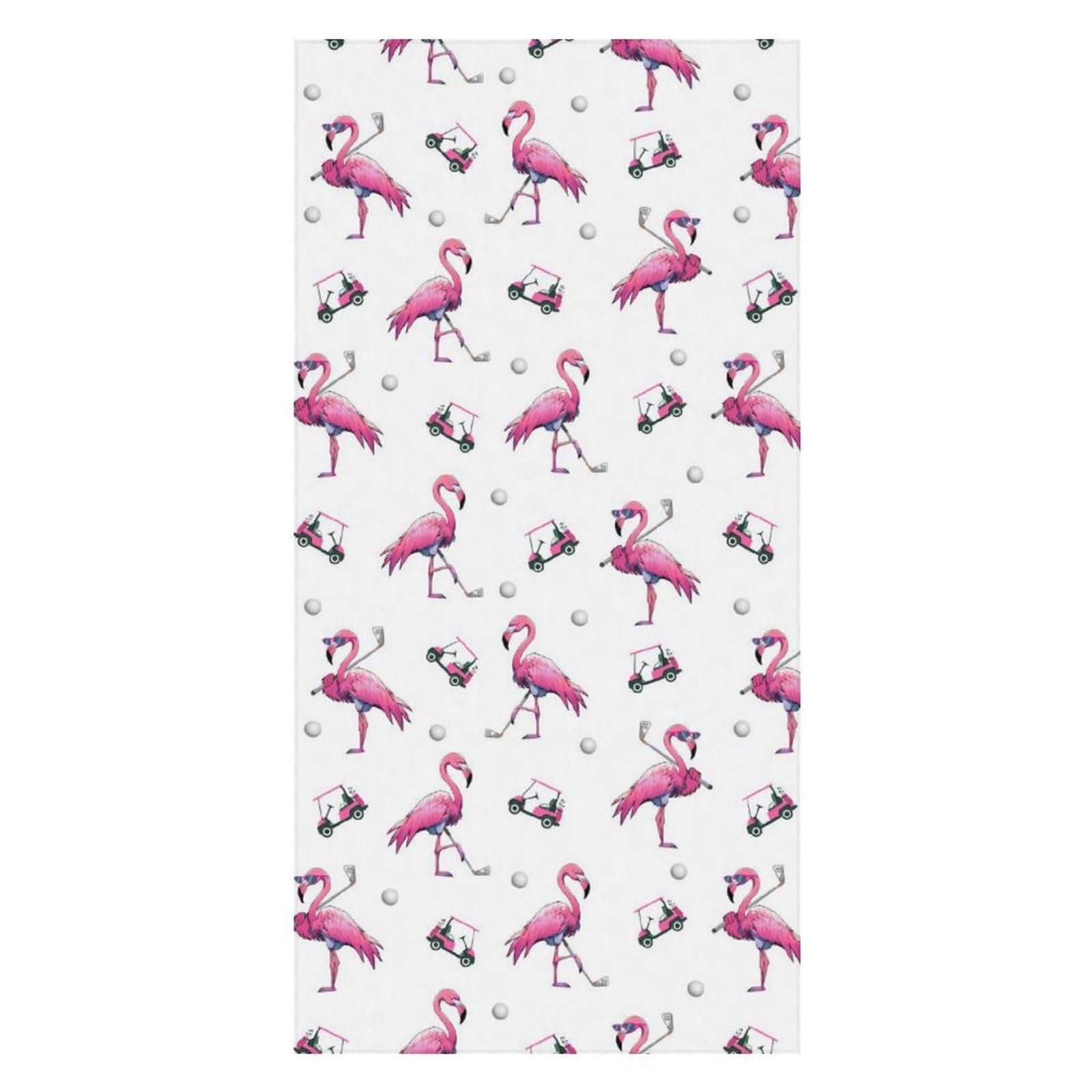 Anceky Beach Towel Quick-Dry Flamingos Playing Golf Bath Towels Beach Towel Large Absorbent Bath Towel for Home Gym Travel 31 X 63 in