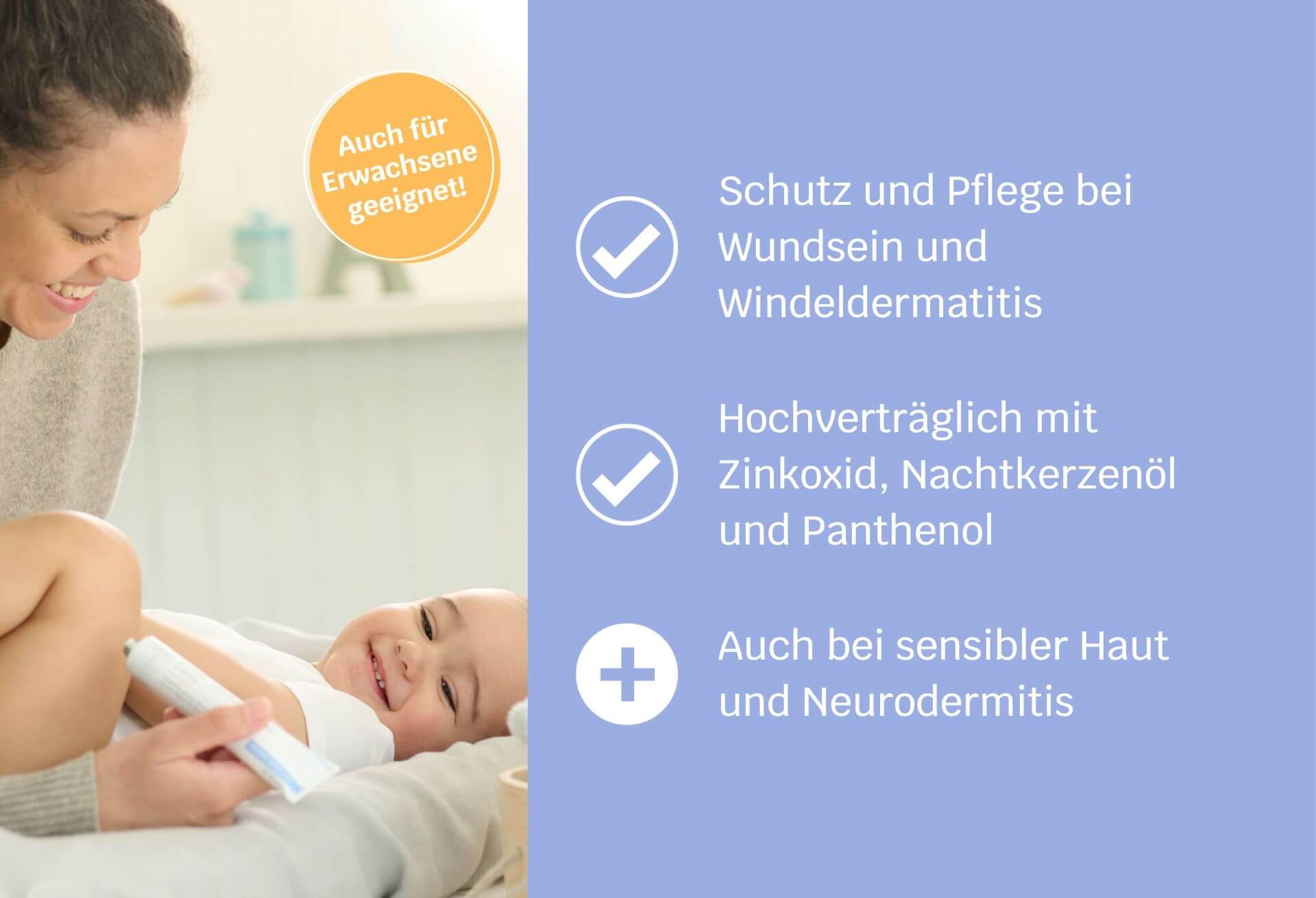 SIRIDERMA Windel- und Wundschutzcreme | Basische Pflege bei wundem Po und Windeldermatitis | Für Babys und Erwachsene (ohne Parfum, 50 ml)