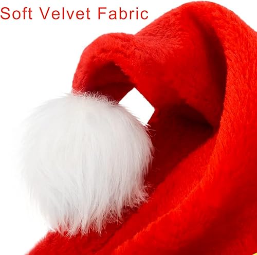Miniatura 3 de Sombrero de Navidad con luz de terciopelo rojo Santa sombrero. Sombrero de Santa luminiscencia único y divertido. Sombrero de Papá Noel adulto para