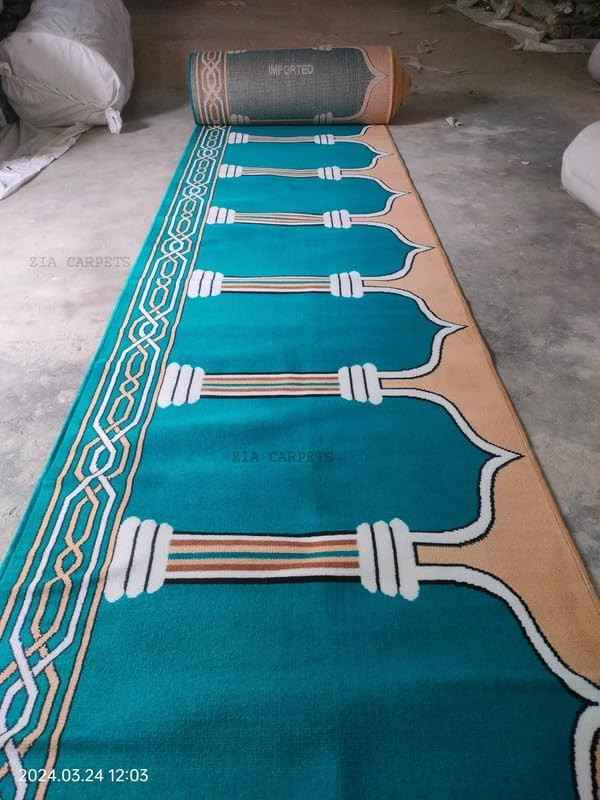 SUPPLE CARPETS Washable ZANAMAZ Prayer Carpet for MASJID (Mosque) & Gallery Carpet with 0.5 INCH Thickness 4 x 45 feet