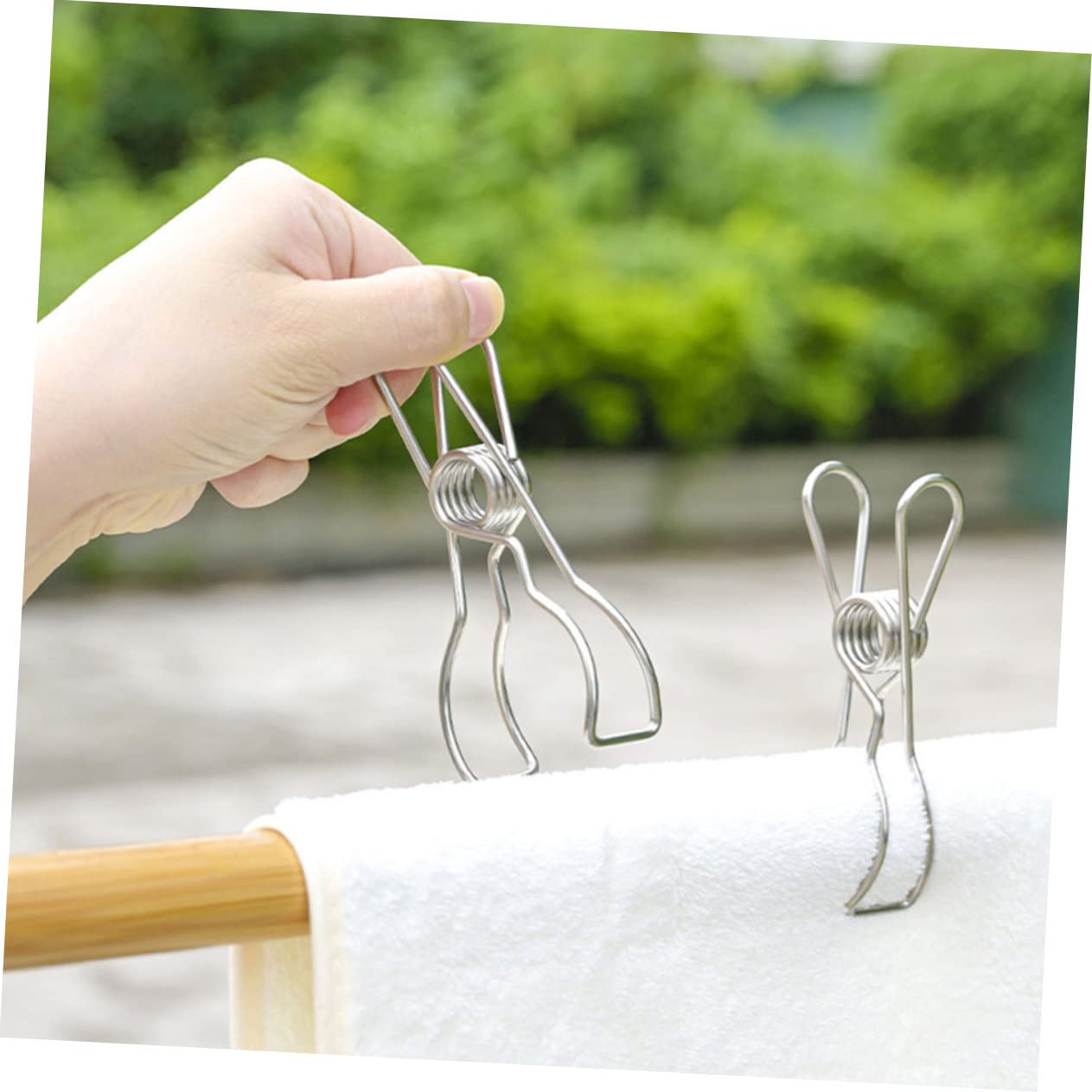 Hemobllo 10pezzi Fermagli Antivento per Trapunte Mollette in Acciaio Inossidabile per Abiti Clip per Fissare Coperte e Lenzuola Resistenti e Durature per Asciugatura all Aria