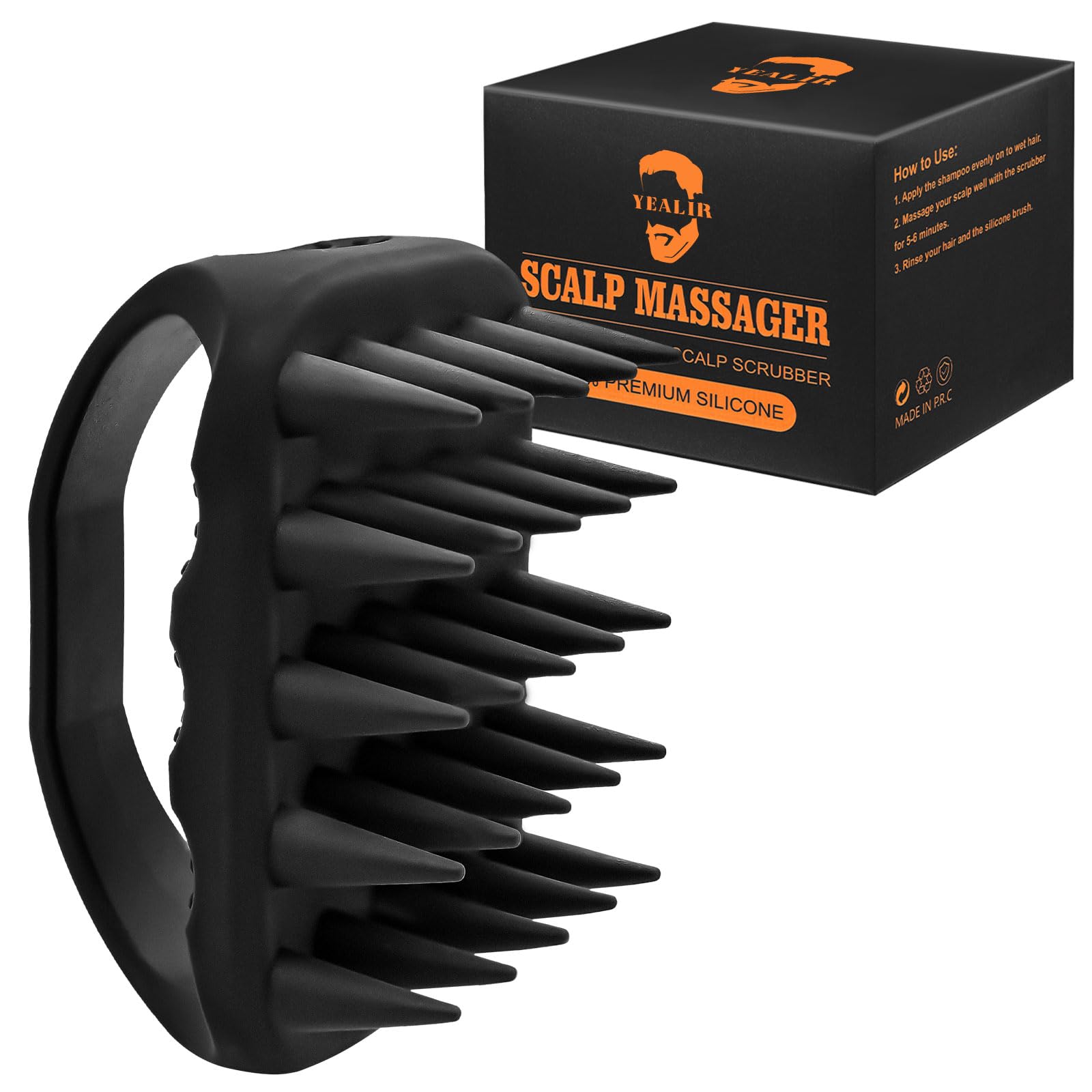 Scalp Massager Shampoo Brush, Scalp Scrubber for Dandruff & Build Up, Scalp Massager Hair Growth - 100% Silicone, Plastic Free