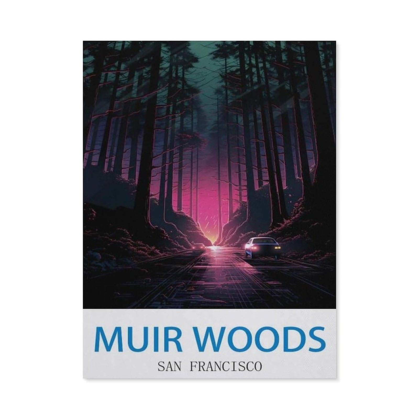 Muir Woods San Francisco，Tin Sign Vintage Metal Signs Iron Painting Retro Metal Tin Sign Plaque Poster Garden Wall Art Plaque for House Bathroom Kitchen Cafe(15x30cm）-EE94