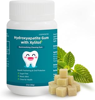 Remineralizing Gum with Hydroxyapatite - Sugar-Free Enamel Repair & Fresh Breath, Natural Oral Care with Xylitol