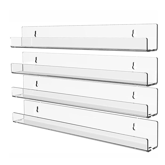 Buy 15 Inch Clear Floating Shelves 4 Pack Clear Acrylic Shelf Invisible