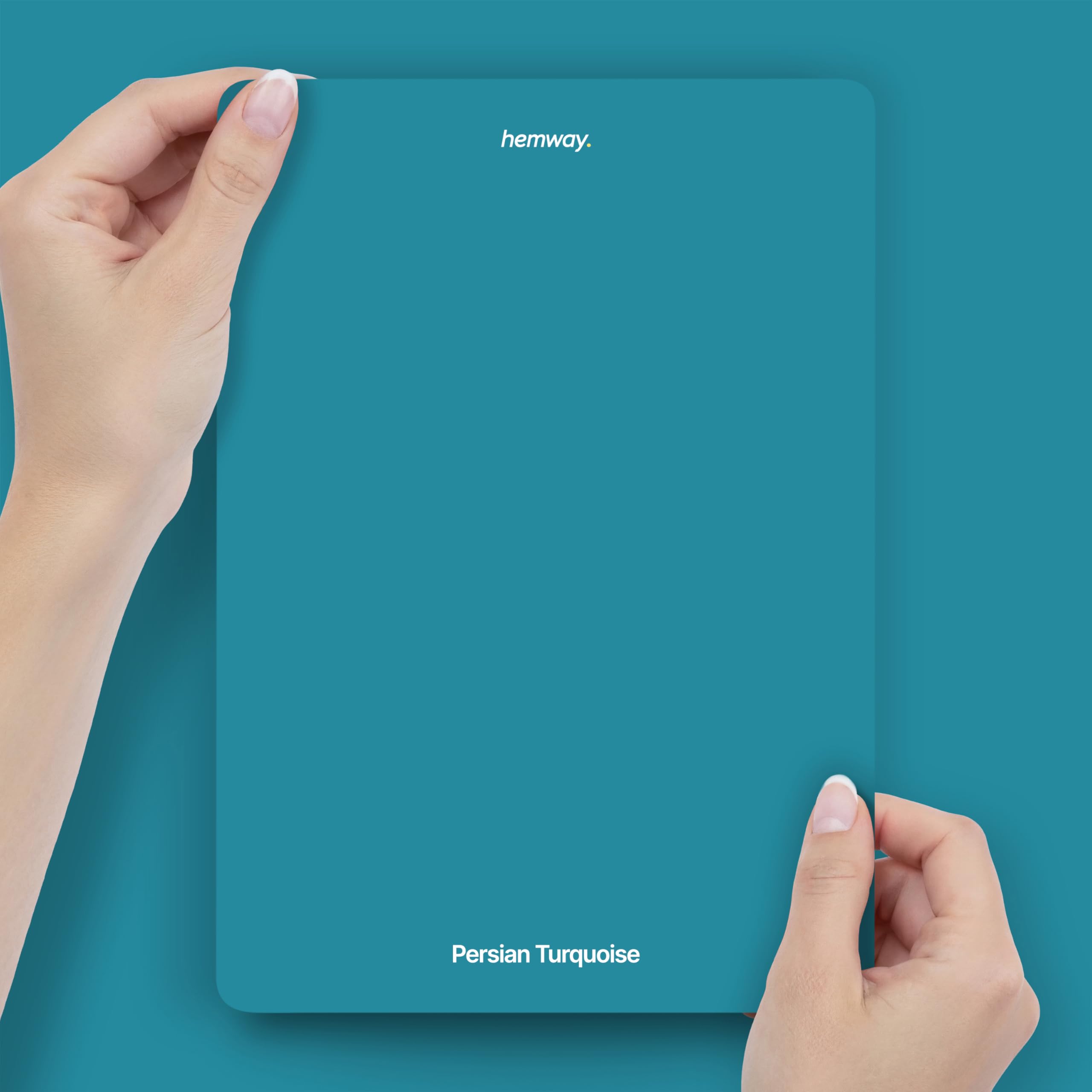 Hemway Persian Turquoise Peel & Stick Sample Chalk Paint | A5 Accurate Colour Swatch, Mess-Free Alternative to Paint Tester Pots, Easy To Use, Eco-friendly, for Interior Furniture & Walls