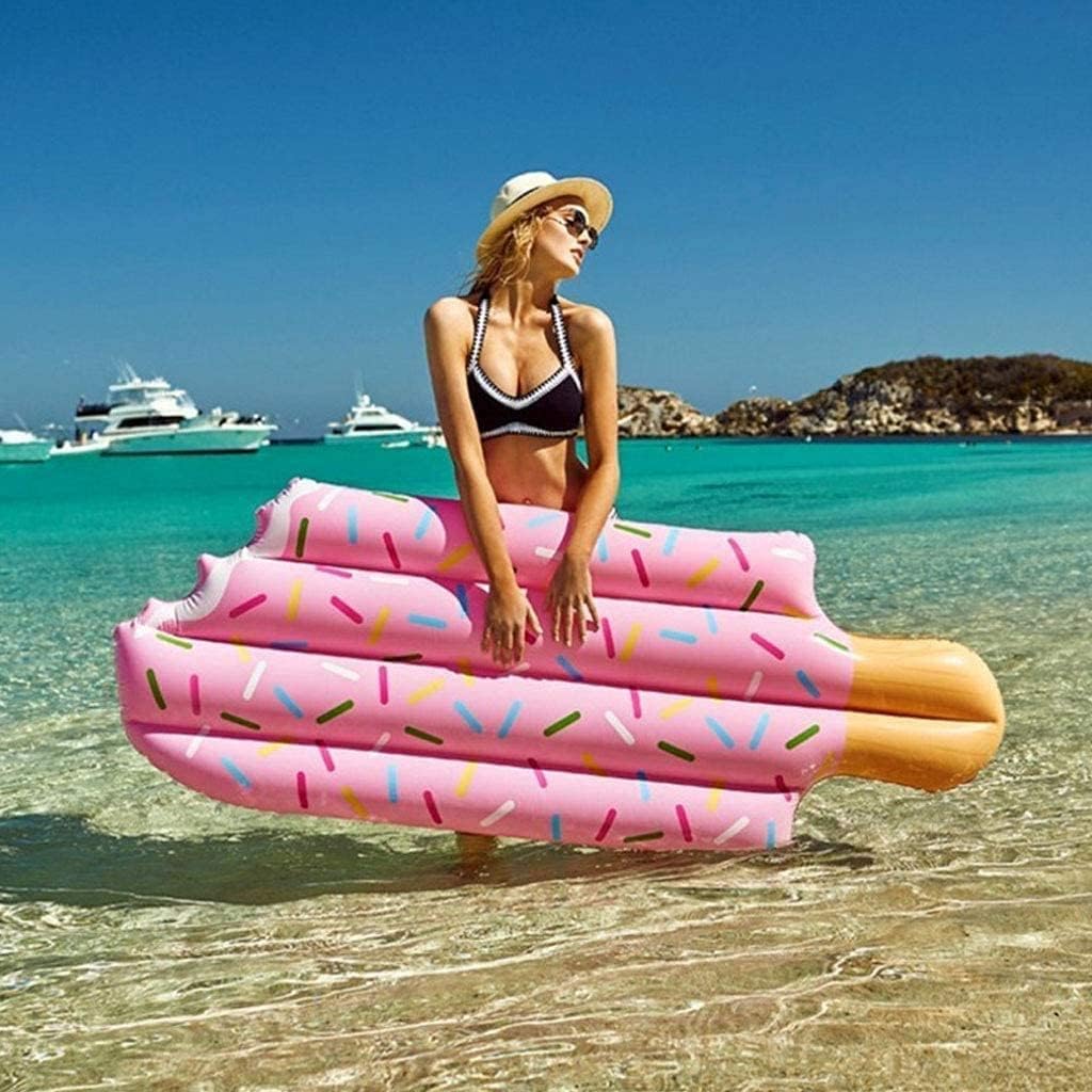 Swimming Floaty Ice Cream Floating Row Outdoor Party Forniture Float Piscina Gonfiabile per Adulti Tubi gonfiabili floati Giocattoli Rosa ergonomico LWX