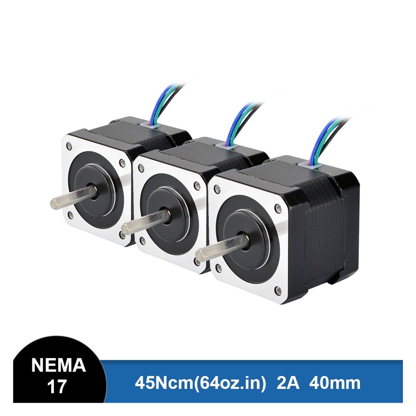 Motor paso a paso de 2 fases, nema 17 17HS16-2004S1 40mm 45Ncm 2A 4 cables 1m Cable motor paso a paso de impresora 3d for Robot CNC