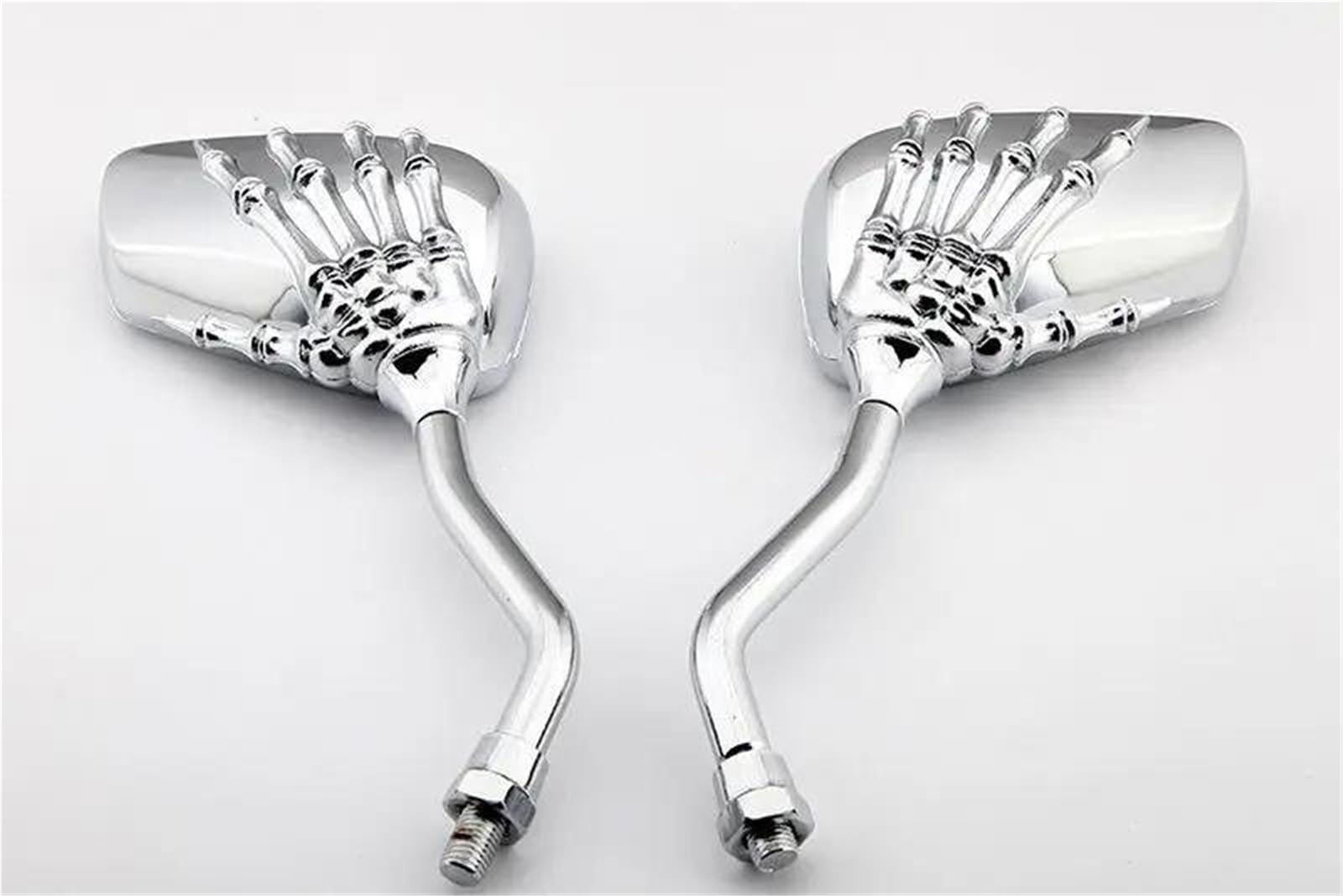 Espejos retrovisores cromados de calavera para Honda Shadow VT 750 y Suzuki Boulevard