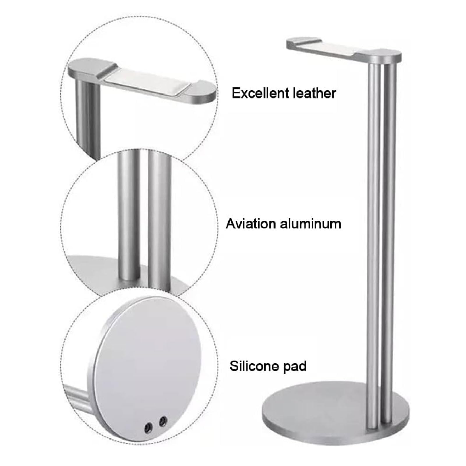Soporte para auriculares de aleación de aluminio, colgador creativo para auriculares de escritorio, soporte para exhibición de auriculares, soporte para colgar auriculares para todos los auriculares
