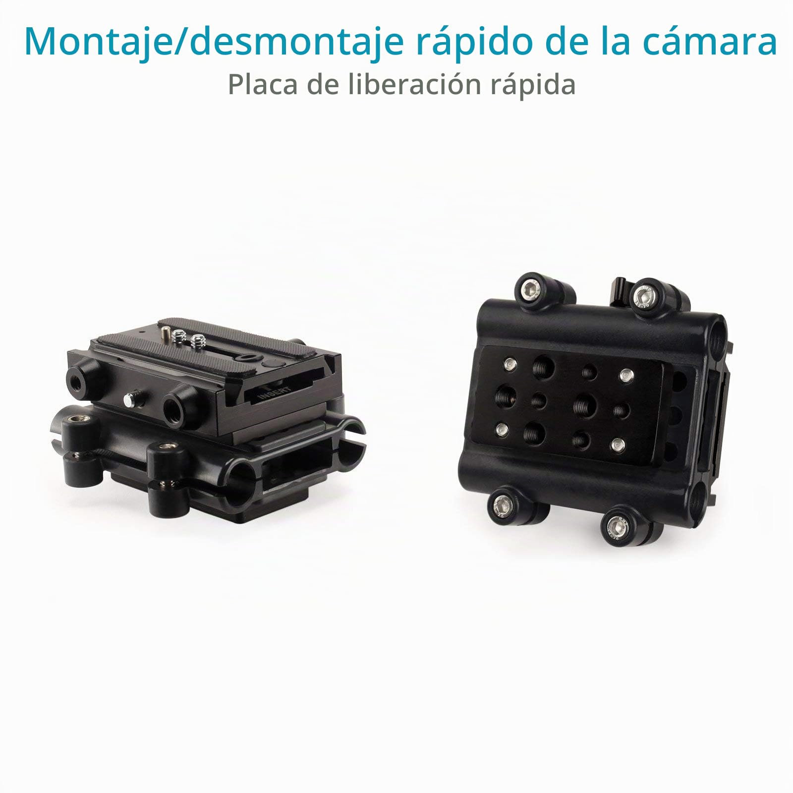 Kit de Hombro FILMCITY FC-02 con Matte Box y Jaula para DSLR | Soportes de jaula convertibles de 9-6", empuñaduras ajustables, 2 portafiltros giratorios 4x4" y lentes de 95 mm.