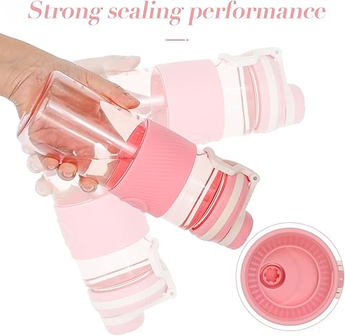 Miniatura 7 de Botella agitadora - 22.0 fl oz23 oz, duradera y a prueba de fugas, perfecta para batidos de proteínas súper cremosos para fitness, color rosa