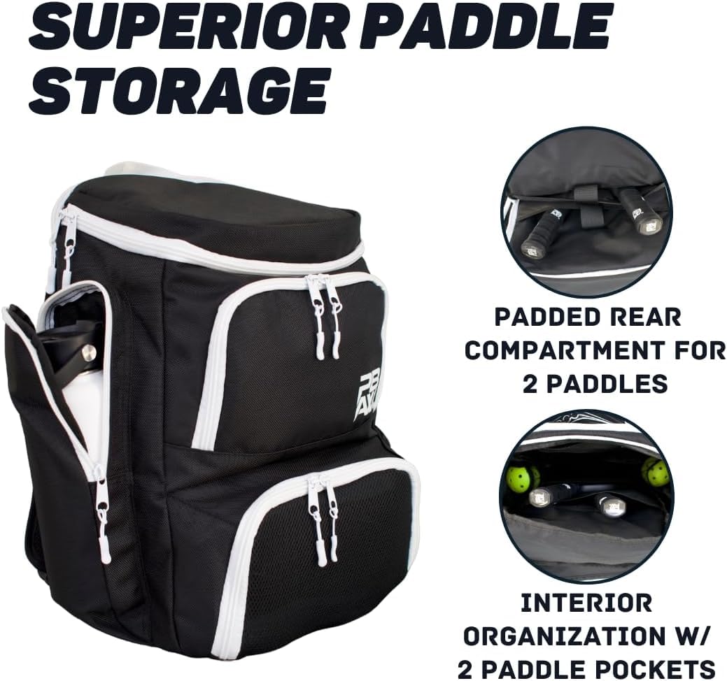 Lacooooppia Pickleball Backpack Pickleball Racket Bag Tote Organizer Pickleball Protection With Shoe Compartment Tennis Bag For Beginners White - View #9