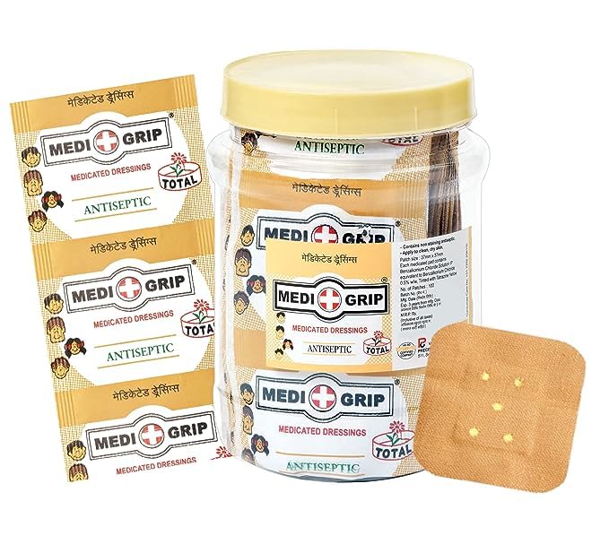 genericAdhesive Band Aid Square First Aid (100 Plasters) Brown