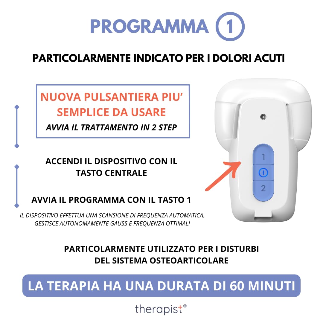 Therapist, magnetoterapia, apparecchio per magnetoterapia portatile e senza fili. Ultra Comodo tra magnetoterapia apparecchi. Bassa frequenza 500 hz, disp. medico CE 1370 detraibile (150 Gauss)
