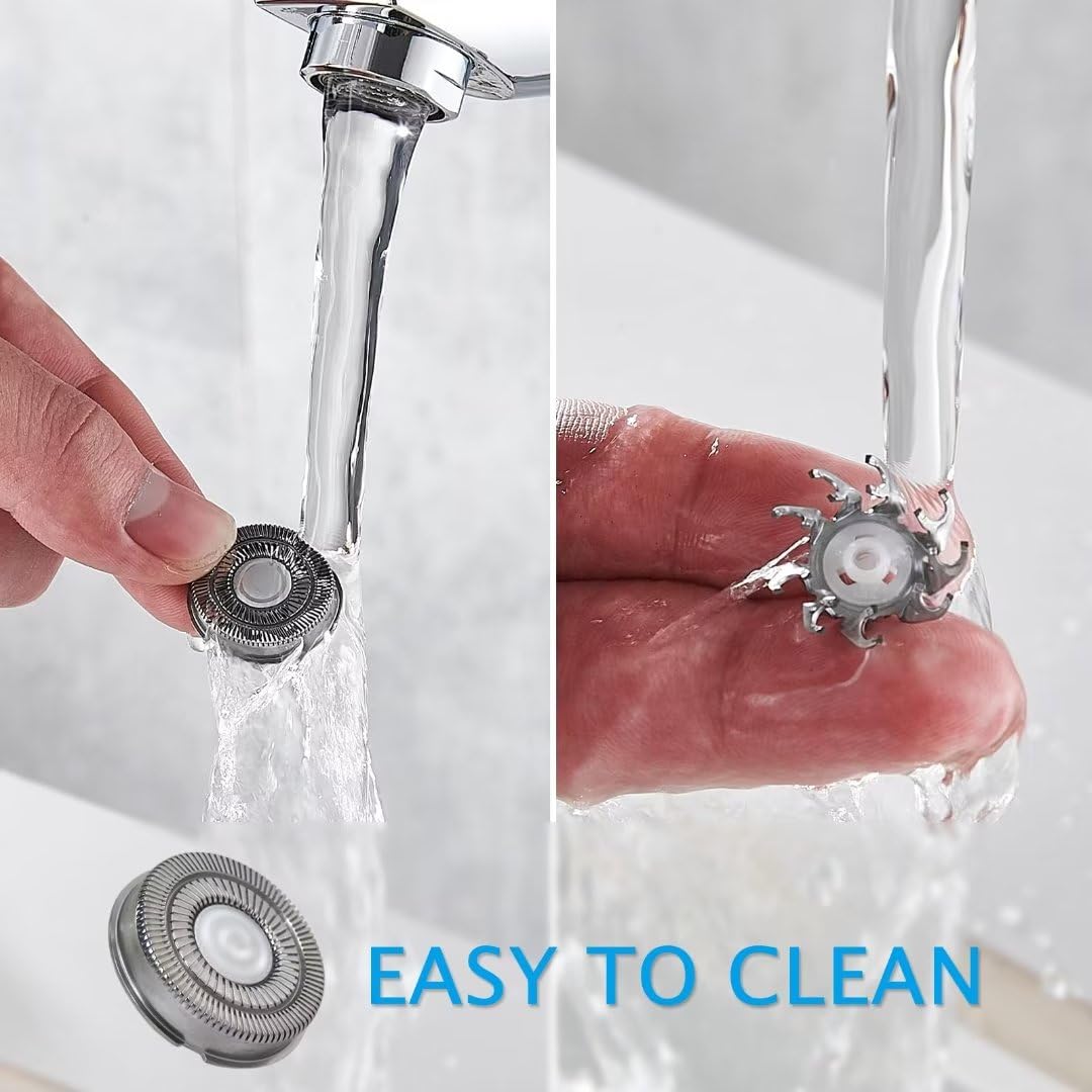 4Pcs Shaver Head Blades Replacement for Skull Shaver Pitbull Silver PRO for Men,Wet/Dry 4 Razor Hair Trimmer