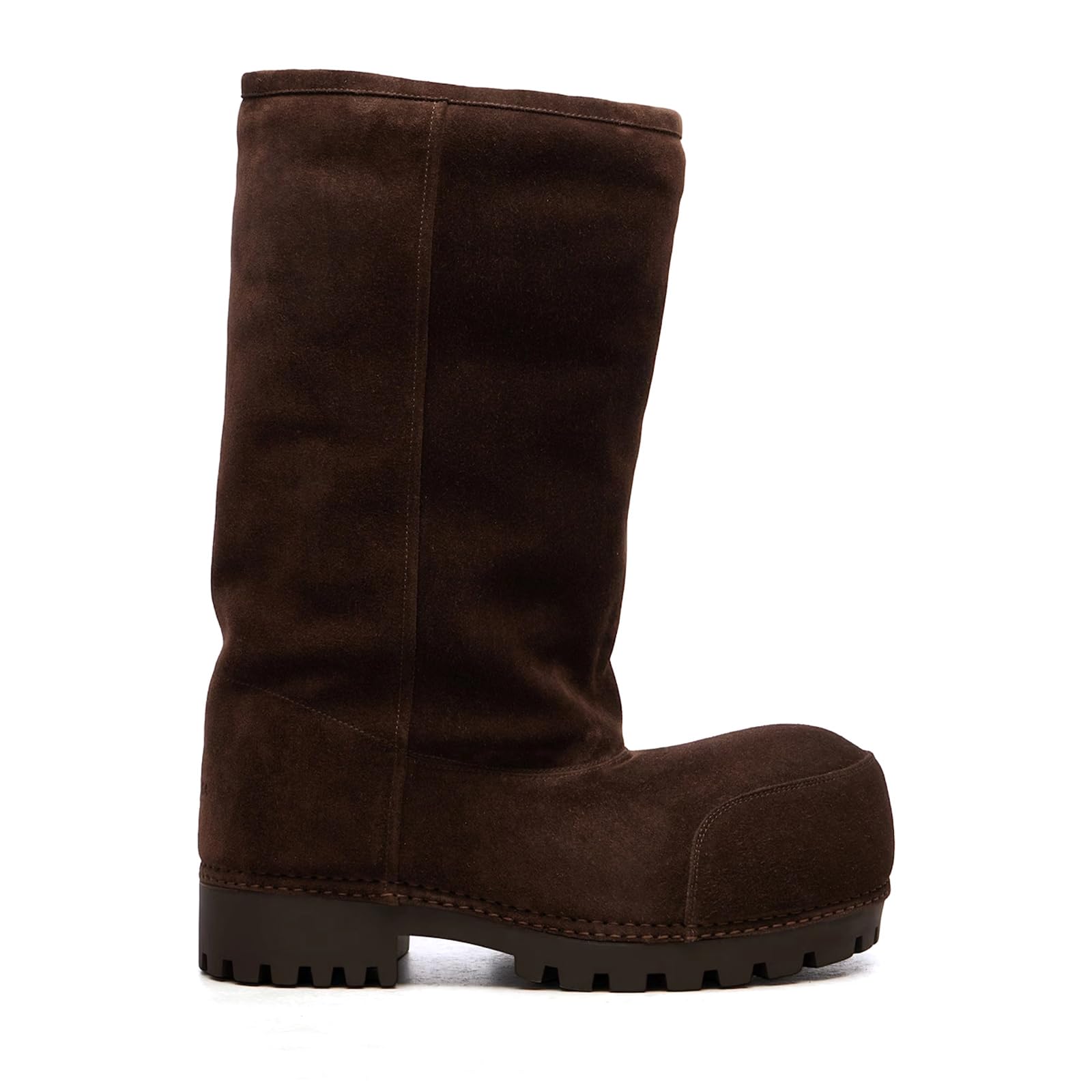 Suede Knee High Boots for Women Platform Round Toe Winter Fur Snow Boots Chunky Heel Fashion Boots