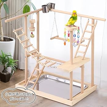 Amazon | iimono117 インコ 遊び場 大型 [ 幅47㎝×高さ54㎝ ] 鳥