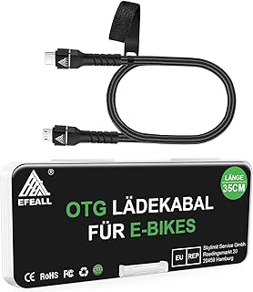 EBike Micro USB to Type-C Charging Cable for Bosch Intuvia, Kiox, Nyon (Old), Tacho Fahrrad, EBike OTG Function USB C Charging Cable 35cm for Computer EBike Connect to Phone