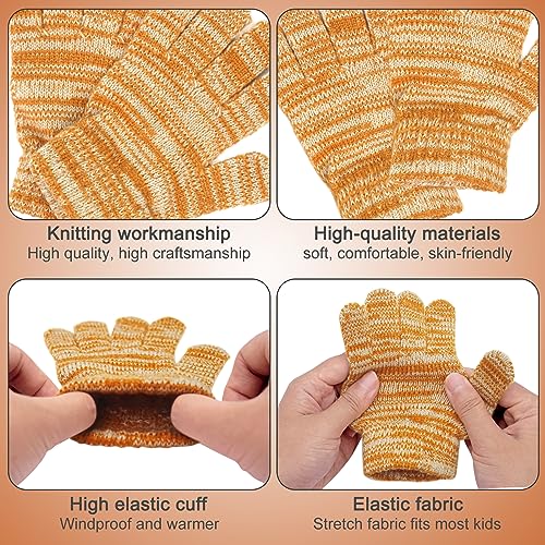 3pcs Kids Winter Hat Scarf Gloves Set, Fleece Lining Beanie Hat with Pom, Knit Gloves Neck Warmer for Girls Boys 2-6 Years3