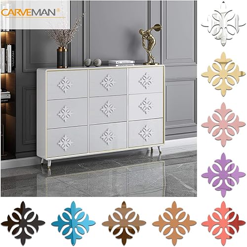 Miniatura 4 de funlife 16 calcomanías autoadhesivas con patrón de flores turcas, espejo acrílico pequeño sin vidrio para decoración de pared del gabinete del