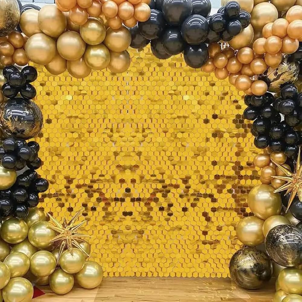 Amazon | きらめく壁背景 - 六角形スパンコール壁パネル 24枚