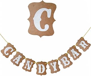 Candy Bar Girlande Geburtstag, Candybar Hochzeit Banner, Candy Bar Dekoration Zubehör, Wimpelkette Deko für Hochzeit Kindergeburtstag, Geburtstag Deko Party Fotorequisiten