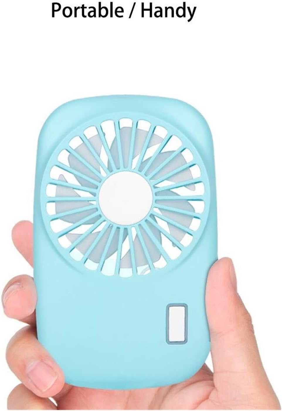 Portable Mini Fan USB Rechargeable Handheld Desktop Personal Air Cooling Applicable to Travel Office Home(Blue)