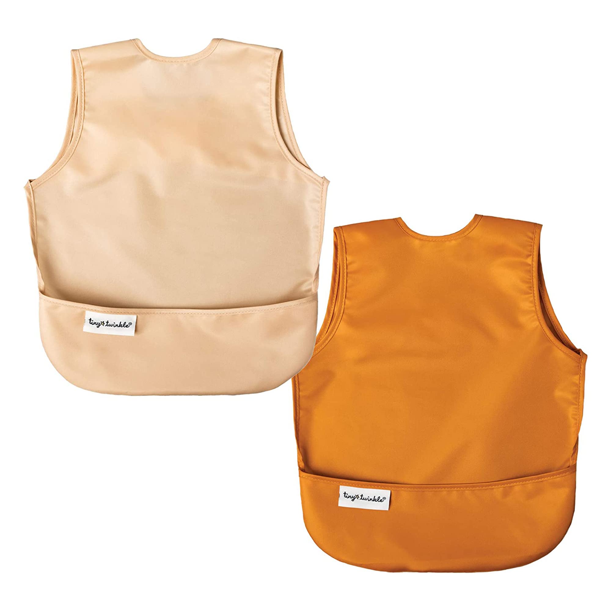 Tiny Twinkle Mess-Proof Apron Toddler Bibs w/ Tug-Proof Closure, Baby Food Bibs, 2 Pack-image-41
