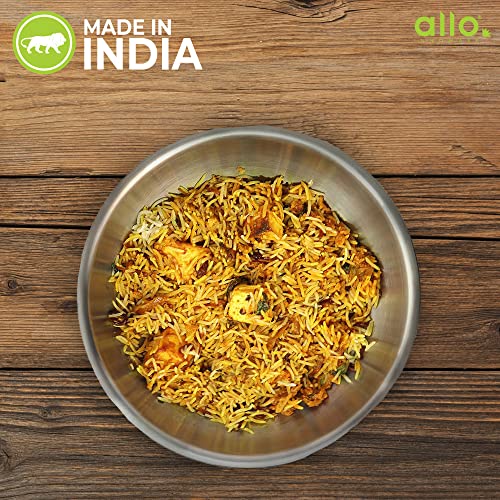 Image of Allo Triply Stainless Steel Tasla|Ideal Tasla for Curry /Stir-Fry /Deep-Fry /DryVeg /Saut Induction Friendly, Heavy Base Kadhai Naturally Non-Stick | 10 Years Warranty 18cm, 1.2 litres