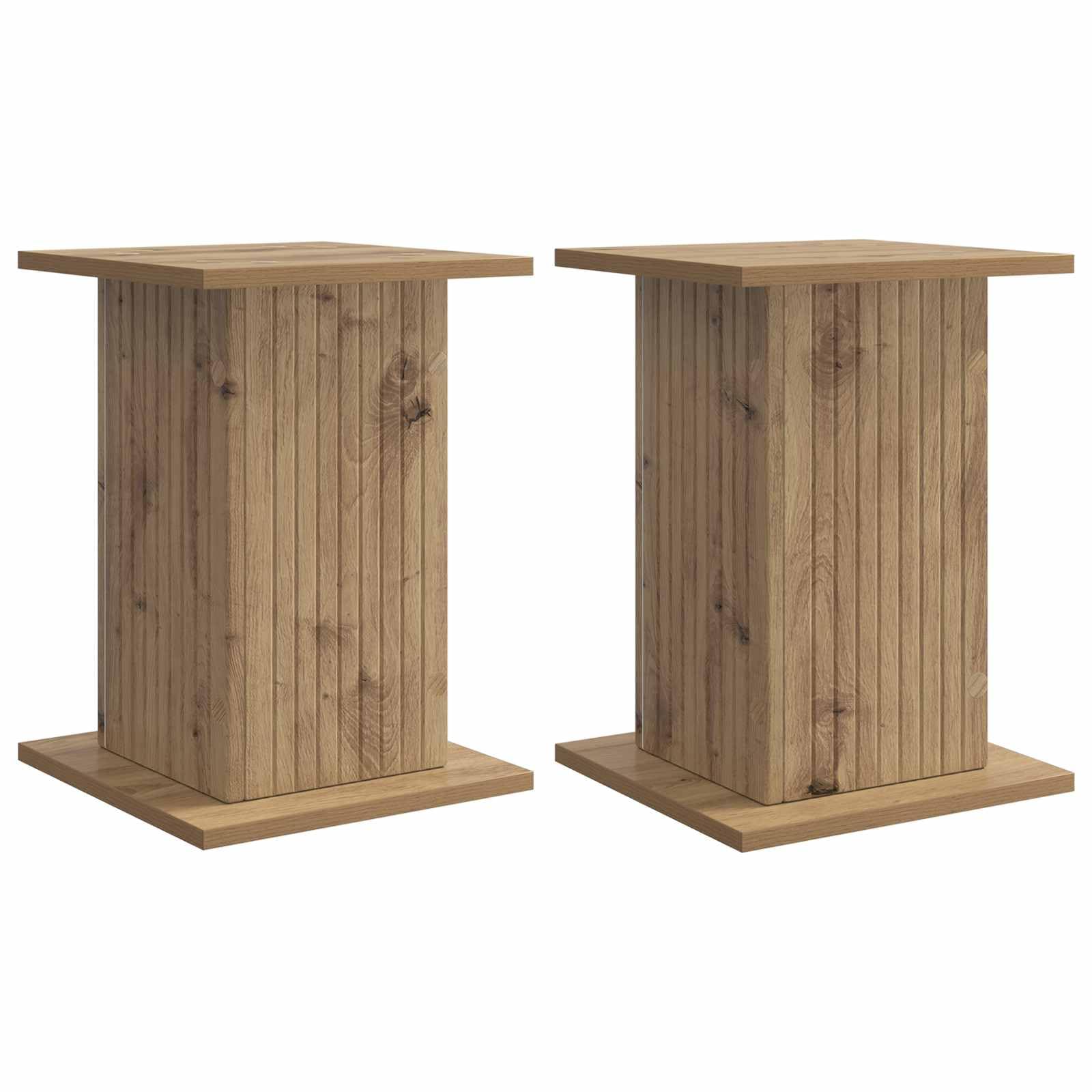 Hothingwell Pflanzenständer, 2 Stück, Eiche, 30,5 x 30 x 43 cm | Feuchtigkeitsbeständiges Holzwerkstoff, klares modernes Design, einfache Pflege mit feuchtem Tuch