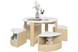 Qaba Kids Table and Chairs Set: A White Oasis for Creative Play