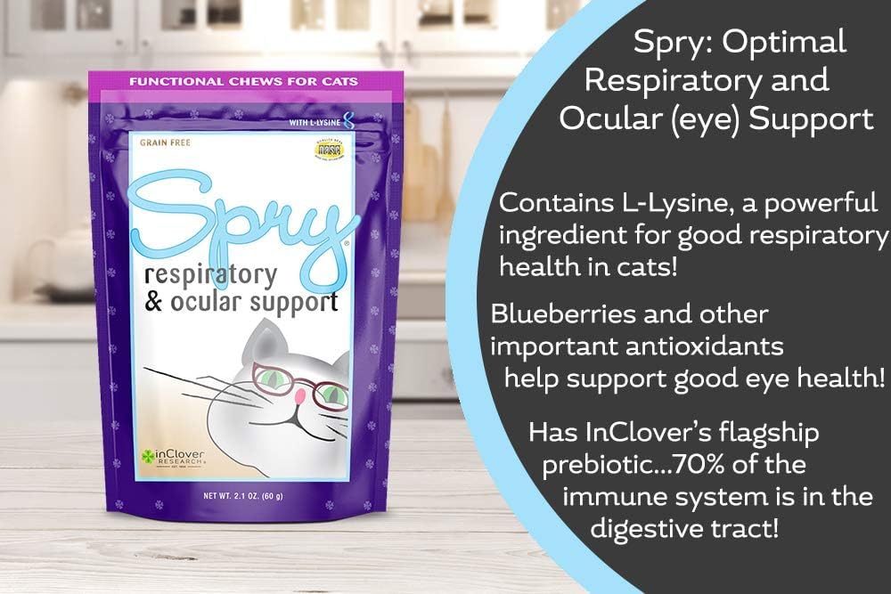 Spry Daily Respiratory and Ocular Support Soft Chews for Cats, with L-Lysine, Superfoods, and Prebiotics for a Strong Immune System, 2.1 oz. (60 count) — Amazon image 4