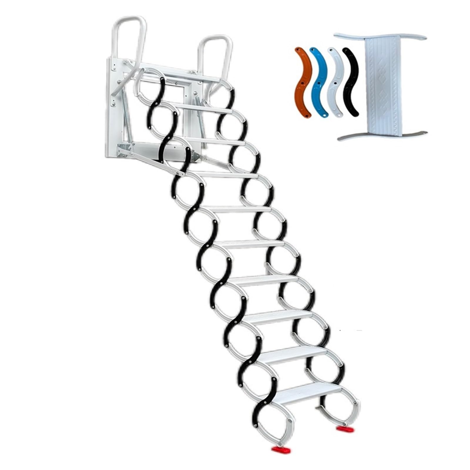 Attic Staircase Wall Mounted Pull Down Attic Ladder Collapsible Retractable Loft Access Staircase for Attics Basements