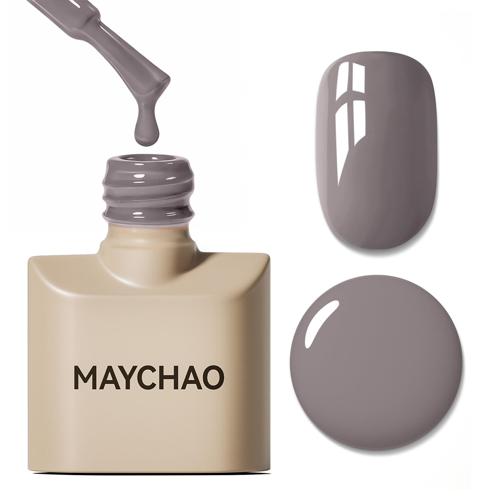 MAYCHAO 15ML Gel Nail Polish 1Pc Taupe Gel Polish Soak Off UV LED Nail Polish Nail Art Starter Manicure Salon DIY at Home, 0.5 OZ
