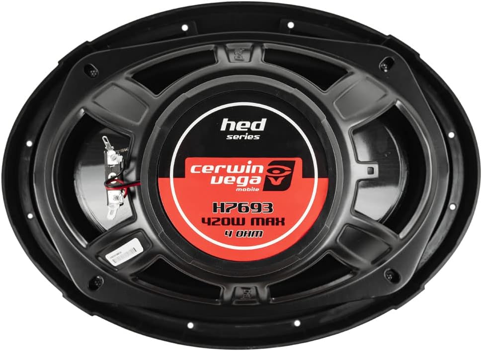 Cerwin Vega HED Series 6.5" 3-Way Coaxial Car Speakers, 4Ω, 60W RMS/340W MAX Power, Superior Car Audio System, Durable Steel Frame, Graphite Cone, PEI Tweeter for Enhanced Car Speaker