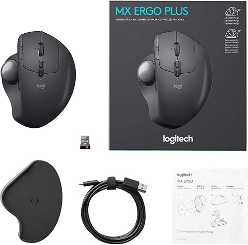 Miniatura 5 de Logitech MX Ergo Plus Ratón inalámbrico Trackball, sensor óptico de 2048 ppp, 8 botones, rueda de desplazamiento de 4 vías, 910-005178 (renovado)