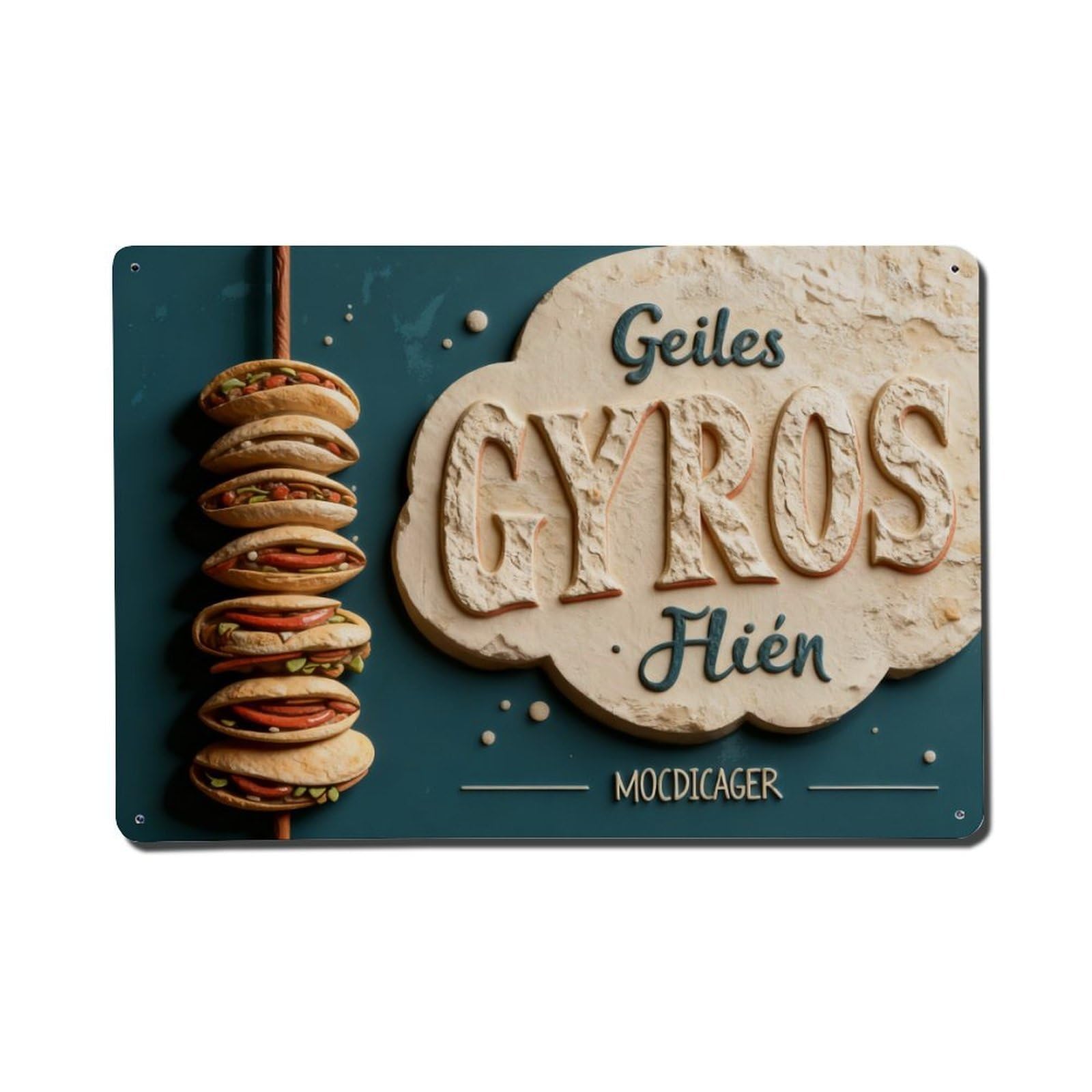 Awesome Gyros Flat Mocdicager Metal Tin Sign Plaque