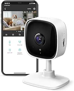 Tapo TP-Link 1080P Indoor Security Camera for Baby Monitor, Dog Camera w/Motion Detection, 2-Way Audio Siren, Night Vision, Cloud & SD Card Storage, Works w/Alexa & Google Home C100 asin的图片