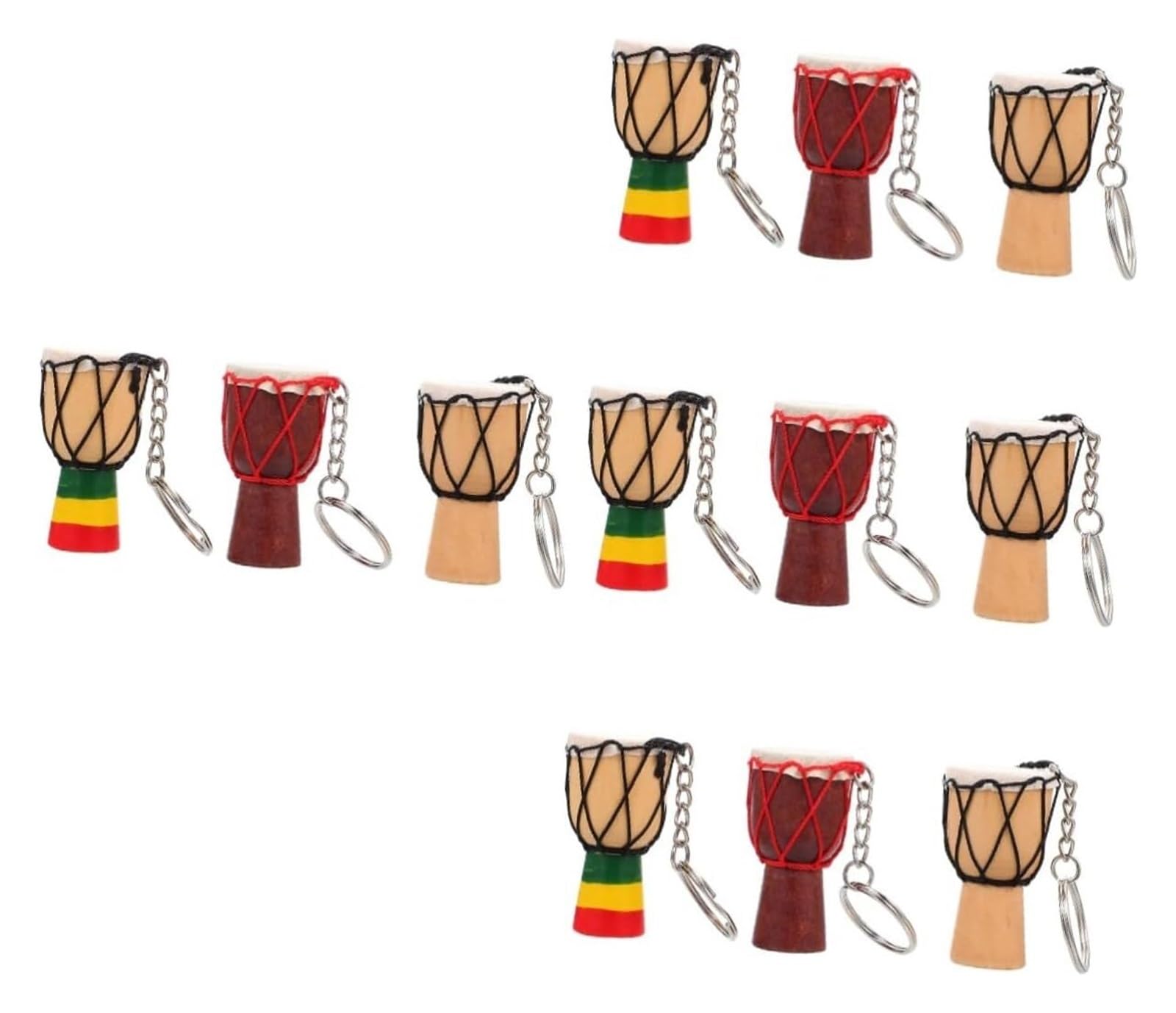 Schlüsselanhänger, 12 Stück Anhänger, Taschenanhänger, Schlüsselanhänger, Requisiten for Aufhängen, afrikanische Trommel, Handtasche