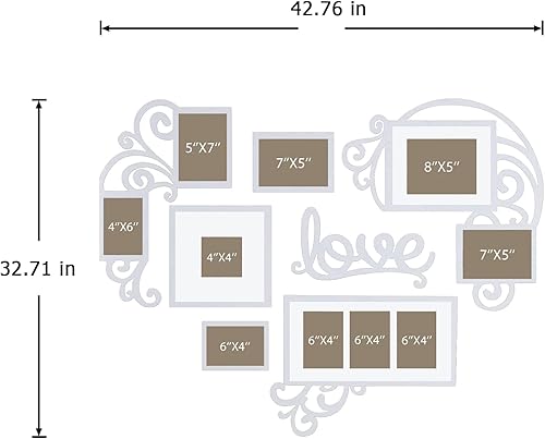 Miniatura 5 de Jerry & Maggie - Marco de fotos  Marco de placa universitaria - Combinación de decoración de pared de San Valentín - Marco de fotos de PVC blanco