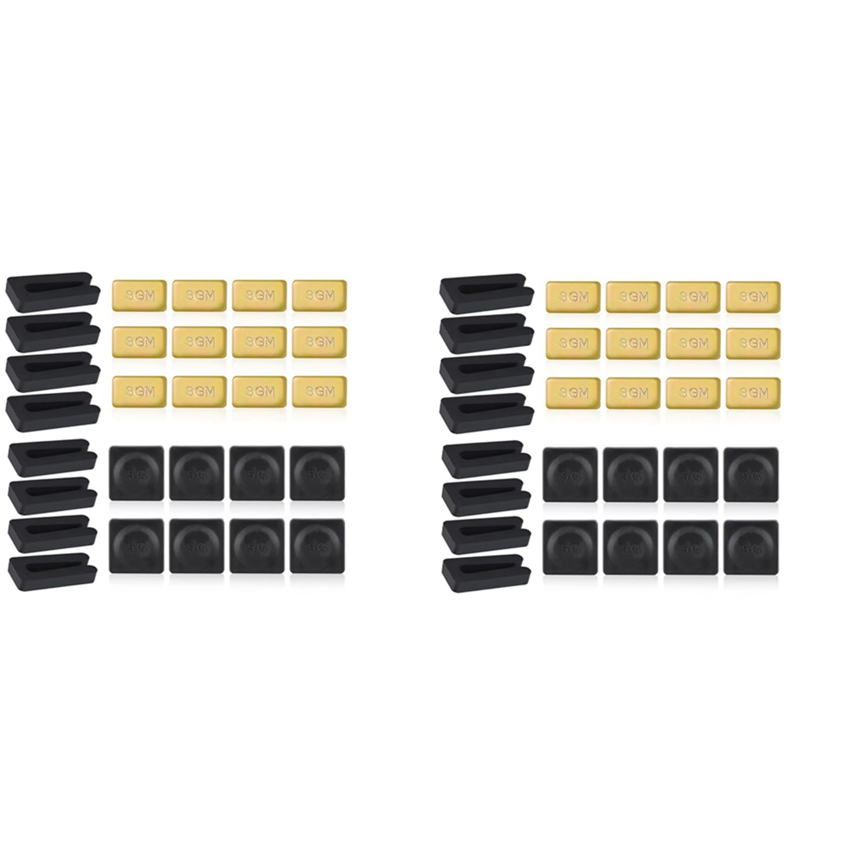 Jnchdghwa Black&Gold 16 Sets Ceiling Fan Blade Balancing Kit Metal Self-Adhesive Gold 3G Weight, Metal Self-Adhesive Black 5G Weight