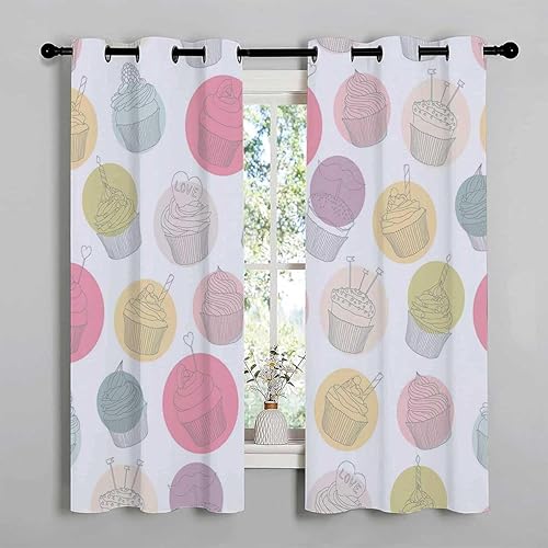 YANFENQI Cortinas para Habitacion Pink Abstract Lines Doorway Curtains Privacy Window Noise Blocker 85Inch Width by 108Inch Length,2 Panels