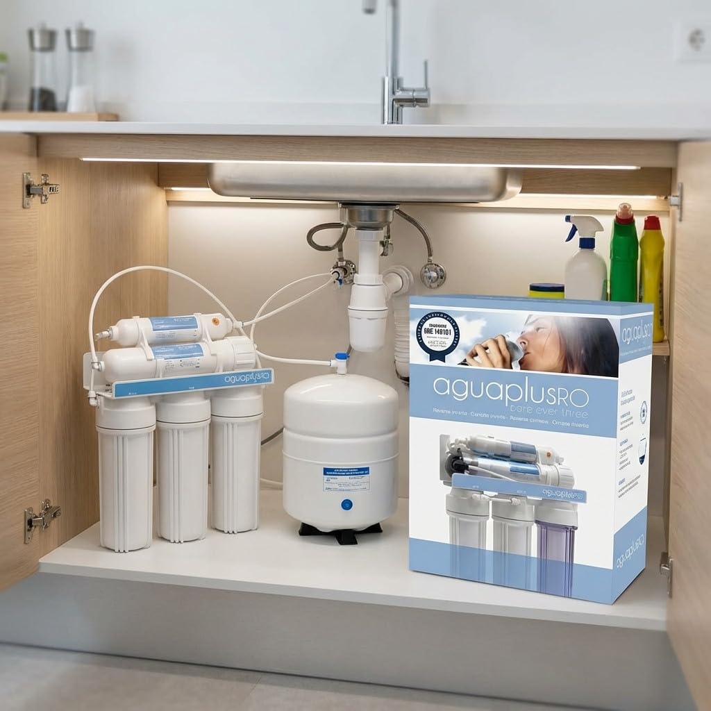 Suinga Equipo Osmosis Inversa 5 Etapas Sin Bomba | Conexion Rosca Macho 1/4" | Presion Minima 2,5 Bar | Agua Purificada y Segura | Elimina Sabores | Proporciona Agua de Baja Minerilacion