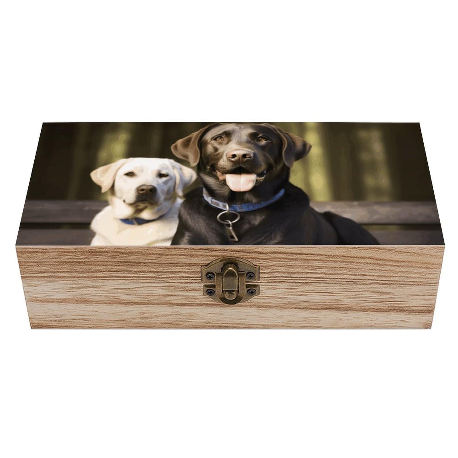 Labrador Wooden Storage Box Exquisite Durable Wood Gift Case Sturdy Vintage Jewelry Wooden Chest for Art Hobbies Storage Keepsake Gift