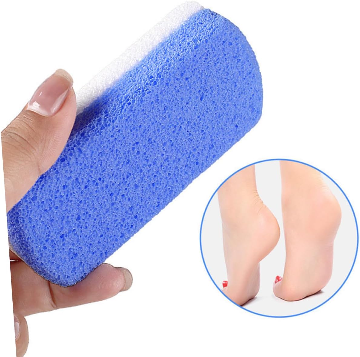 2pcs Pumice Stone for Feet Exfoliating Foot Scrubber for Hard Skin Removal Dual-Sided Pedicure Tool for Dead Skin and Cracked Heels Lightweight for Home and Travel