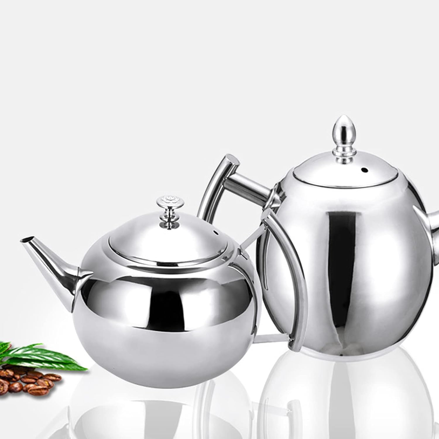 Pour Over Coffee Pot Stainless Steel Gooseneck Long Hand Teapot with Thermometer Suitable for Restaurants Conference Rooms Living Room Etc 1.5L (1.5L)