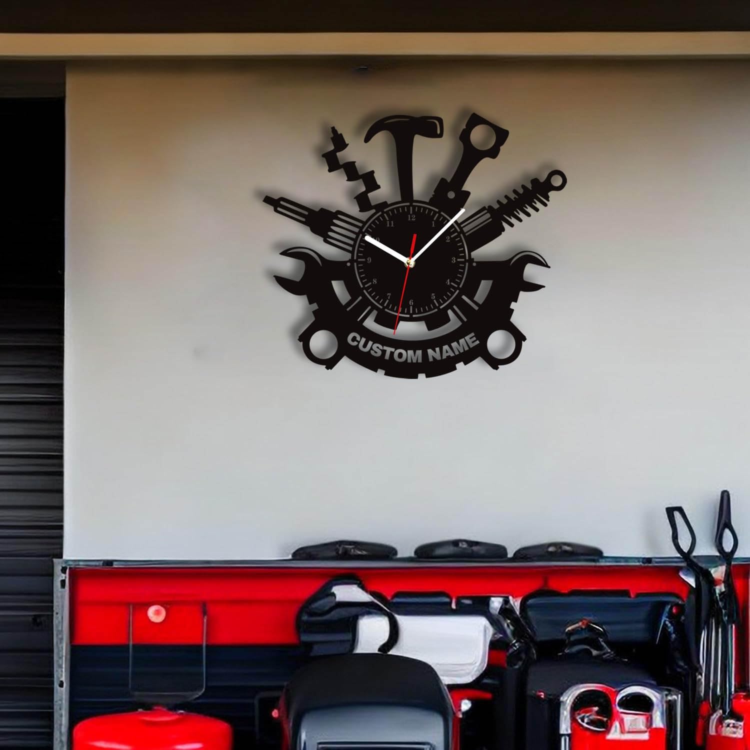 JeathFea Garage Wall Clock Personalized Auto Repair Shop