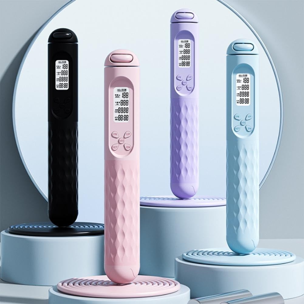 Corde à sauter lestée 2 en 1 avec poignées antidérapantes pour brûler les graisses, entraînement à la maison, salle de sport