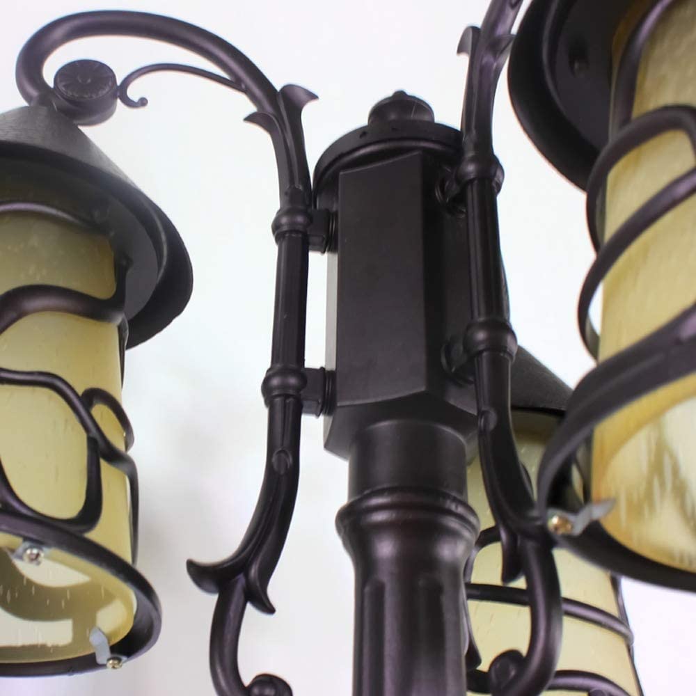 Wodoodporna duża lampa kolumnowa z 3 głowicami do nowoczesnego oświetlenia zewnętrznego w ogrodach, ulicach i ogrodzeniach